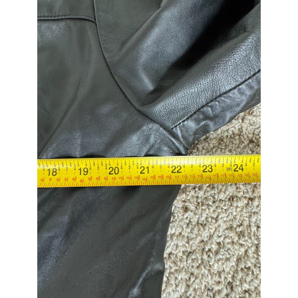 Vintage Wilsons Leather Maxima Belted Buttery Soft Black Leather Jacket XXL 90s - Picture 7 of 12